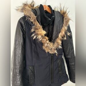 RUDSAK Dark Jacket with Ribbed Collar